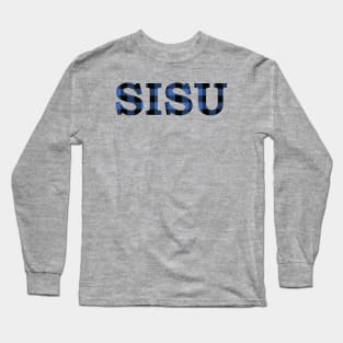 SISU Upper Peninsula Pride Blue Flannel Long Sleeve T-Shirt